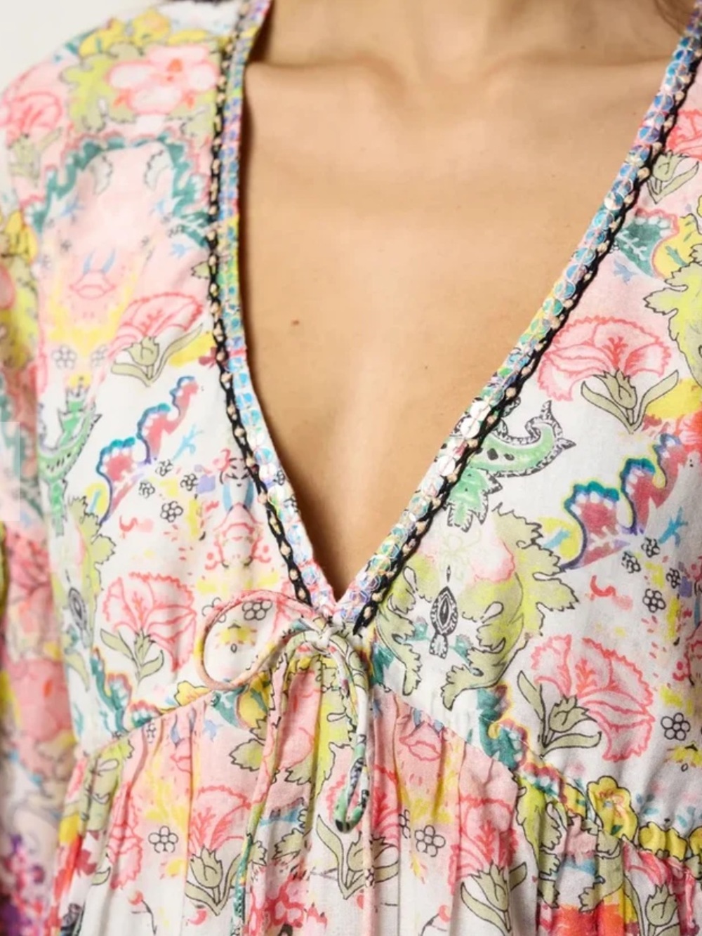 Natural Life Isabella Mini Dress Black Multicolored Paisley - Picture 7 of 9